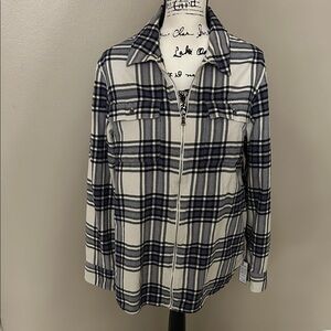 Chaps zip up plaid flannel